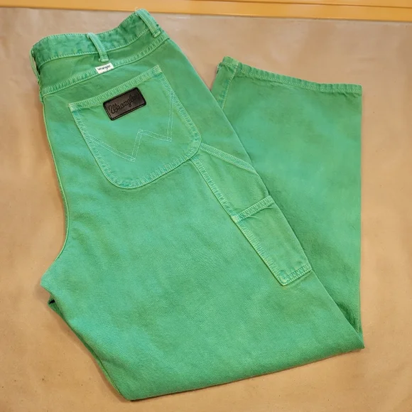 Wrangler Size 32 Green Casey Jones Wide Leg Carpenter Baggy Loose Fit Jeans - Picture 2 of 14